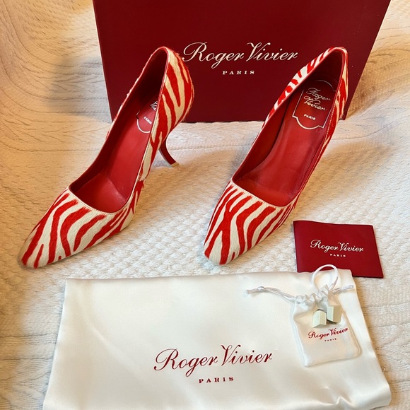 Roger Vivier animal print (furry exterior) brand new heels size 35 - Picture 4 of 8